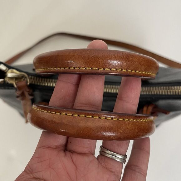 Dooney Bourke Florentine Vacchetta Leather Satchel Crossbody Old Money Heritage - Picture 7 of 13